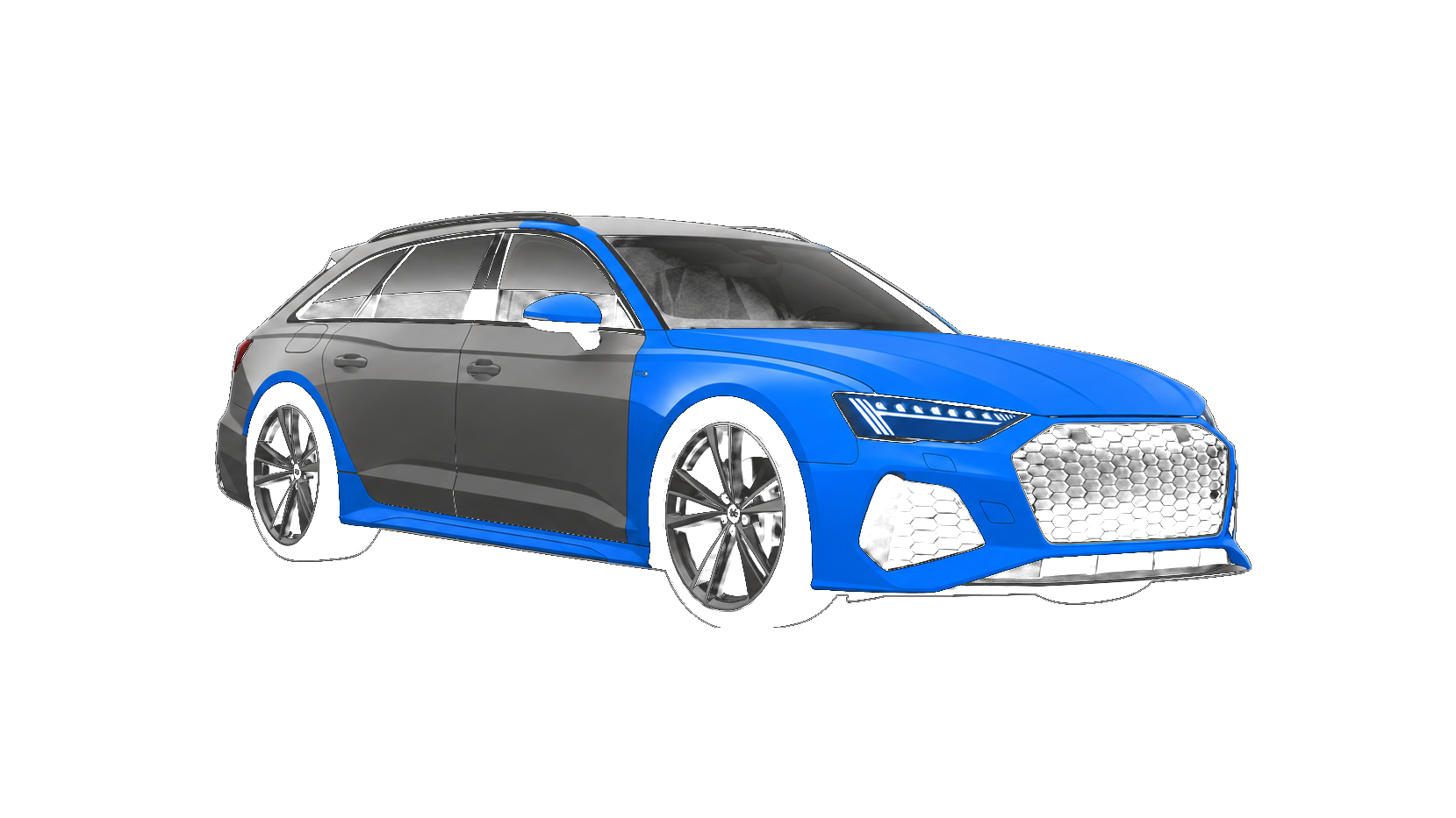 Audi RS6 Avant — Track Pack PPF coverage